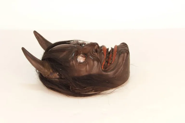 Japanese Edo Period Ike Mask 'Devil Face'