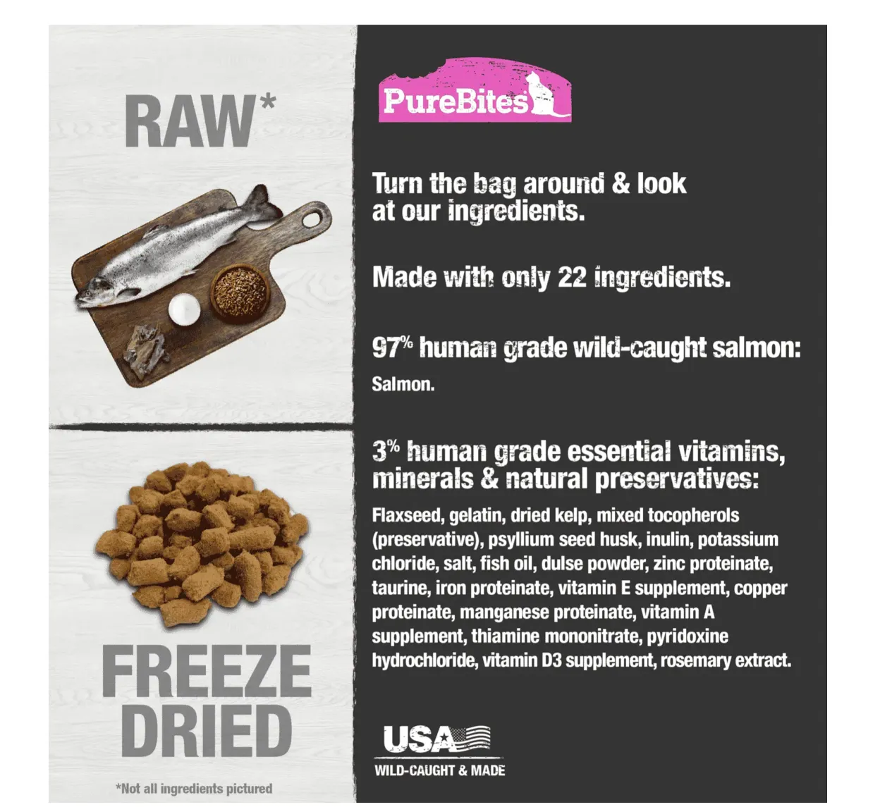 PureBites Salmon Freeze Dried Cat Food | Topper, 8oz